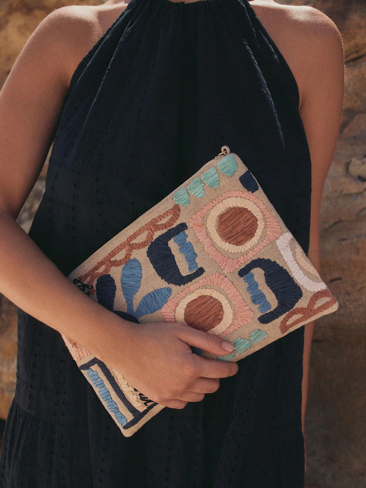 Natur - Marrakesh Embroidered Clutch Bag | Next EU