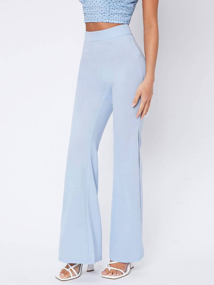 SHEIN PETITE High Waist Split Thigh Flare Leg Pants | SHEIN