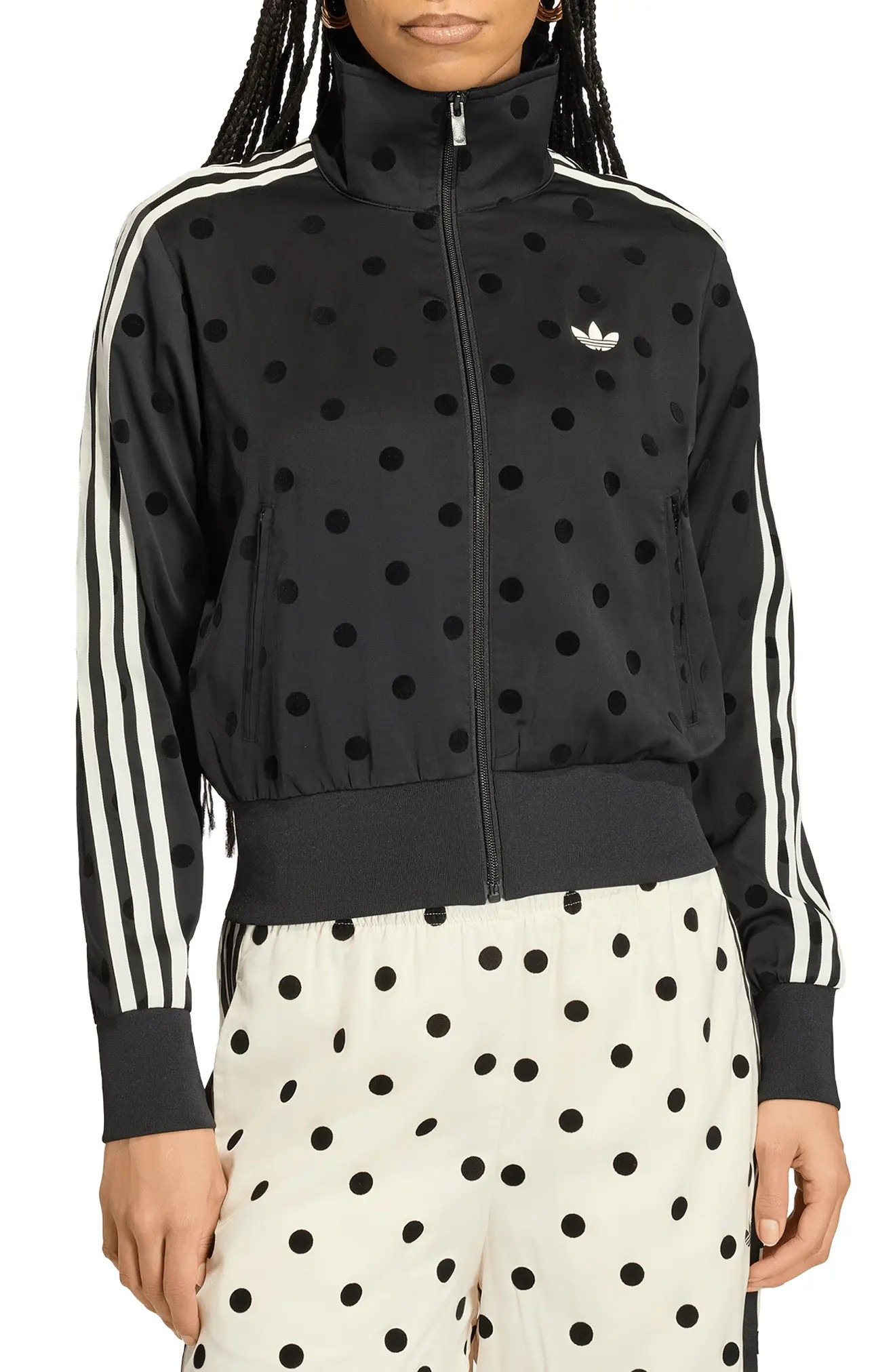 adidas Originals Firebird Polka Dot Satin Track Jacket (Women) | Nordstrom | Nordstrom