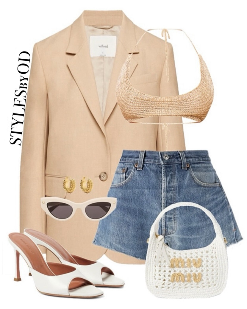 Casual chic vacation night outfit🍹✨ 

#LTKfashion #LTKstyletip #vacation #travel
Summer night out look, vacay style, mini denim shorts, beige neutral style, blazer styling, European summer fashion 2026, vacation outfits beach

#LTKeurope #LTKdatenight #LTKtravel