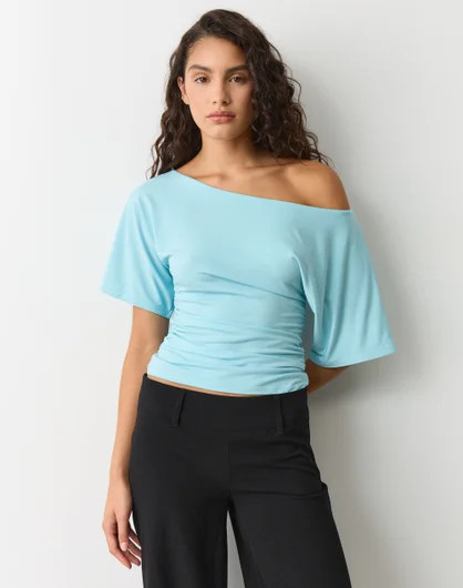 Ruched Slash Neck Top | Glassons (Australia)