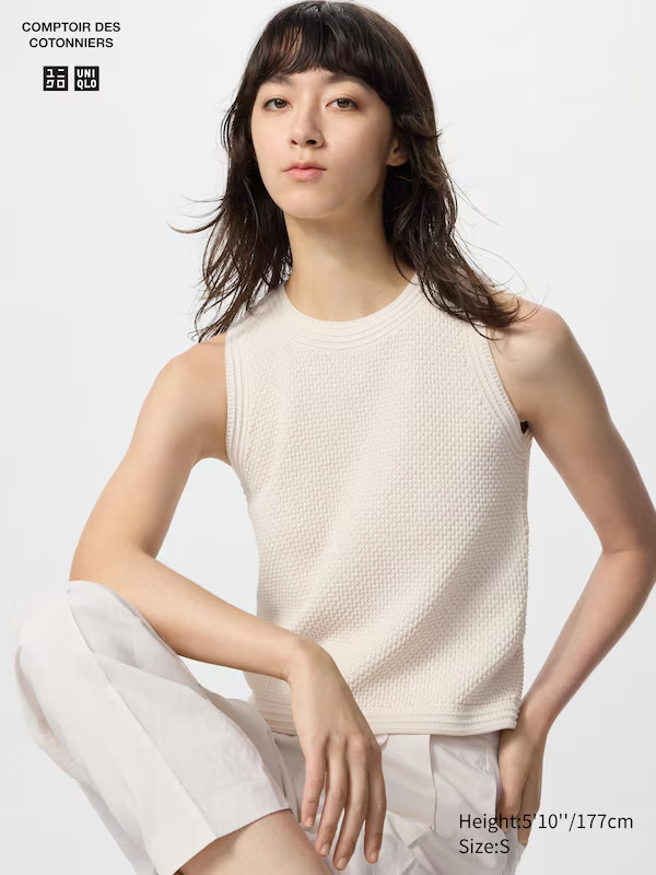 Cotton Popcorn Short Jumper (Sleeveless) | UNIQLO (UK)