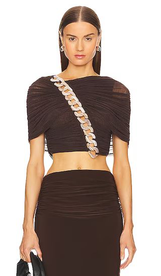 by Marianna Fria Cropped Top in Dark Brown | Revolve Clothing (Global)