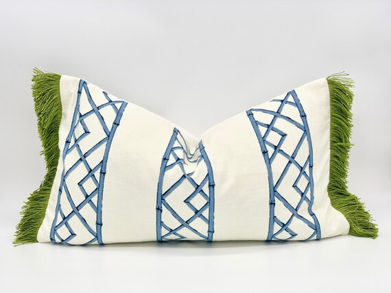 Ballard Reva Blue Bamboo Pillow Cover  Chinoiserie Style | Etsy | Etsy (US)