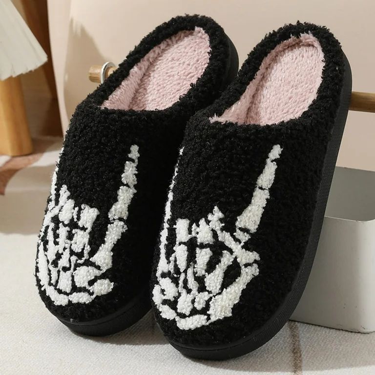 BERANMEY Cute Halloween Slippers for Women Perfect Soft Plush Comfy Warm Slip-On Halloween Pumpki... | Walmart (US)