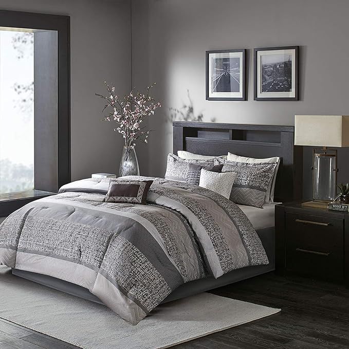 Madison Park Luxury Comforter Set-Traditional Jacquard Design All Season Down Alternative Bedding... | Amazon (US)