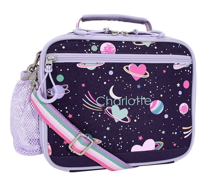 Mackenzie Rainbow Heart Galaxy Glow-in-the-Dark Adaptive Lunch Box | Pottery Barn Kids