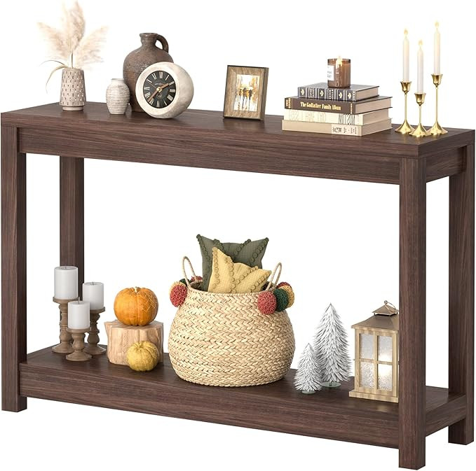 47" Farmhouse Wood Entryway Table Narrow Console Table with Storage Behind Couch Sofa Table with ... | Amazon (US)