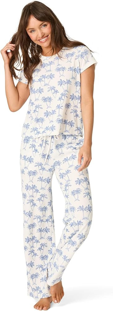 PJ Salvage Women's [Amazon Exclusive] Airy Waffle Pajama 2-piece Pj Set | Amazon (US)