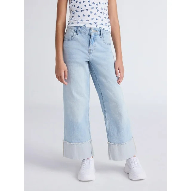 Weekend Academy Girls Cuffed Hem Jeans, Sizes 5-18 | Walmart (US)