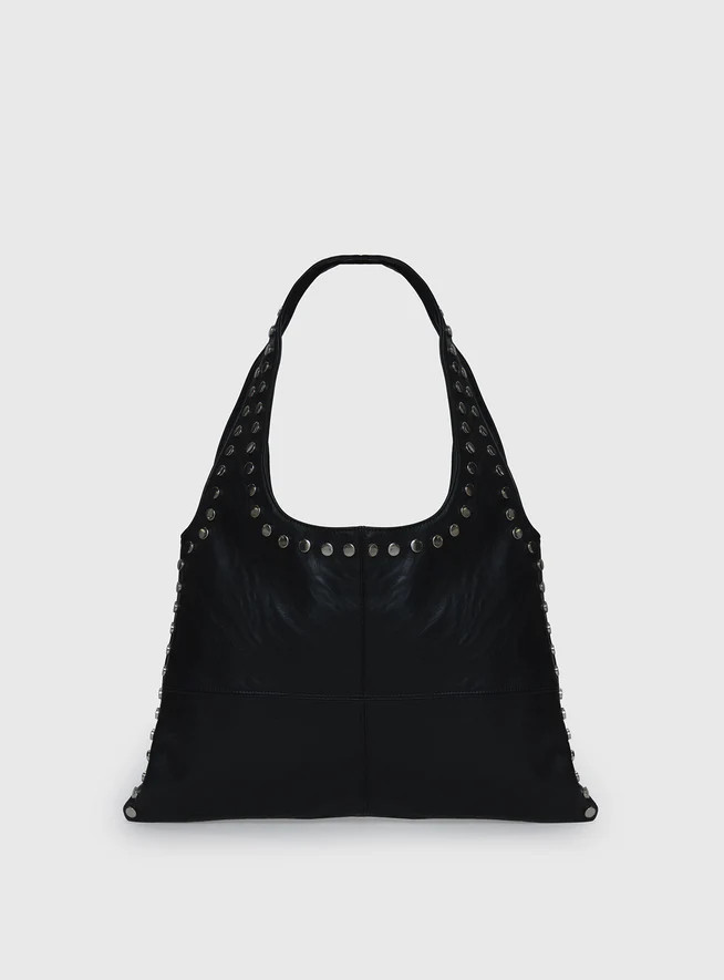 Tell The Truth Studded Bag Black / Silver | Princess Polly US
