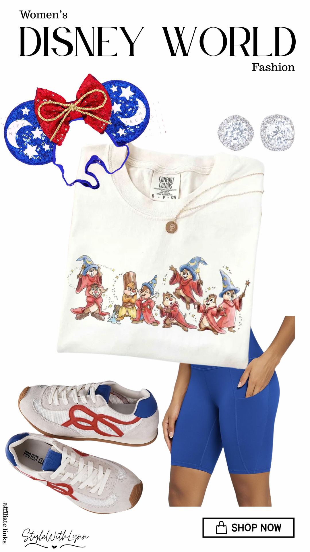 The mischievous Chip and Dale have made their way into Sorcerer Mickey's. This adorable tee with comfortable biker shorts and matching ears makes for a perfect outfit for a day at Disney World.  Chip and Dale often have character meets at Hollywood Studios and this look would be perfect.

#disneyoutfit #disneyworldootd #disneystyle  

 #LTKootd #LTKmomlife #LTKTravel