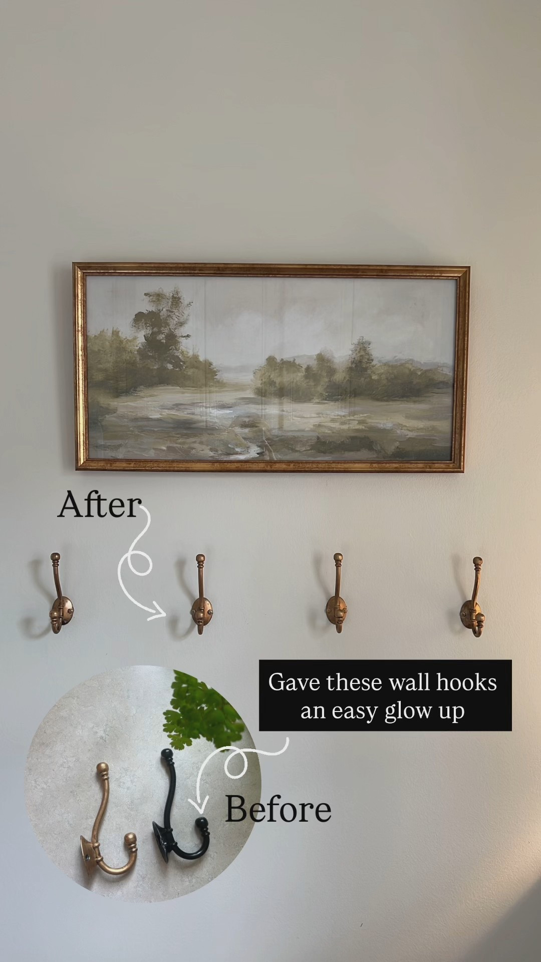 Rub n buff wall hooks before and after 

#LTKHome