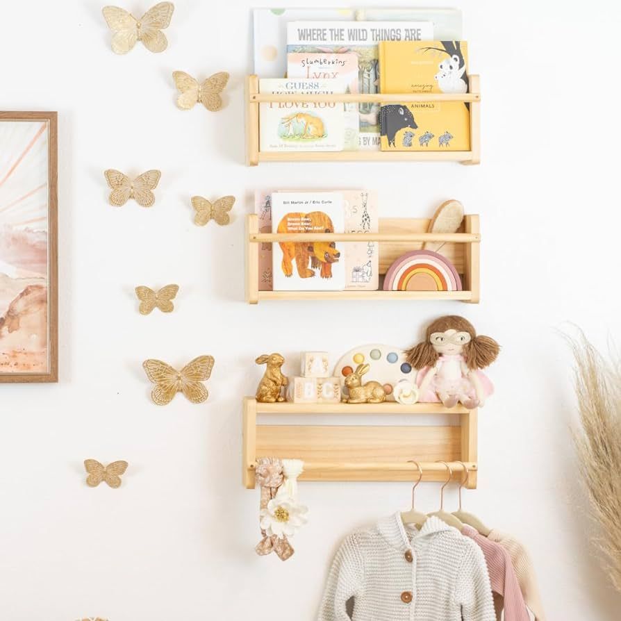 BAM + Crew Montessori Bookshelf, Set of 3, Nursery Book Shelves for Toys, Books and Decor, Booksh... | Amazon (US)