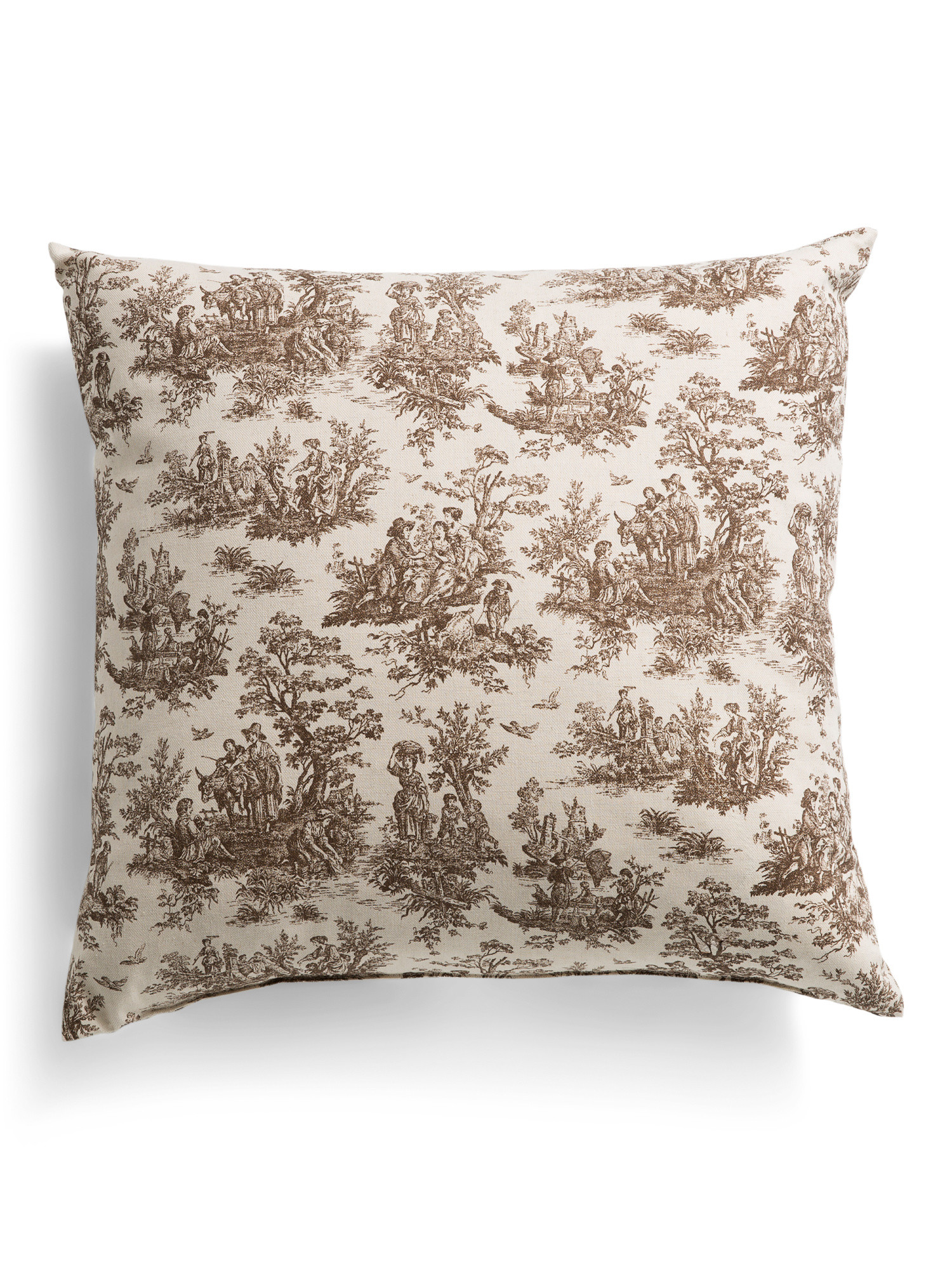 Made In Usa 22x22 Toile Gingham Two Sided Oversized Pillow | TJ Maxx