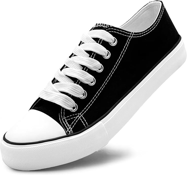 Unisex Low Top Lace Up Casual Canvas Shoes for Women and Men, Comfortable Lightweight Classic Fas... | Amazon (US)
