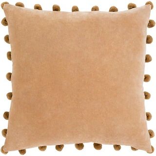 Sophus Velvet Camel Feather Down or Poly Filled Throw Pillow 20-inch - On Sale - Overstock - 1807... | Bed Bath & Beyond