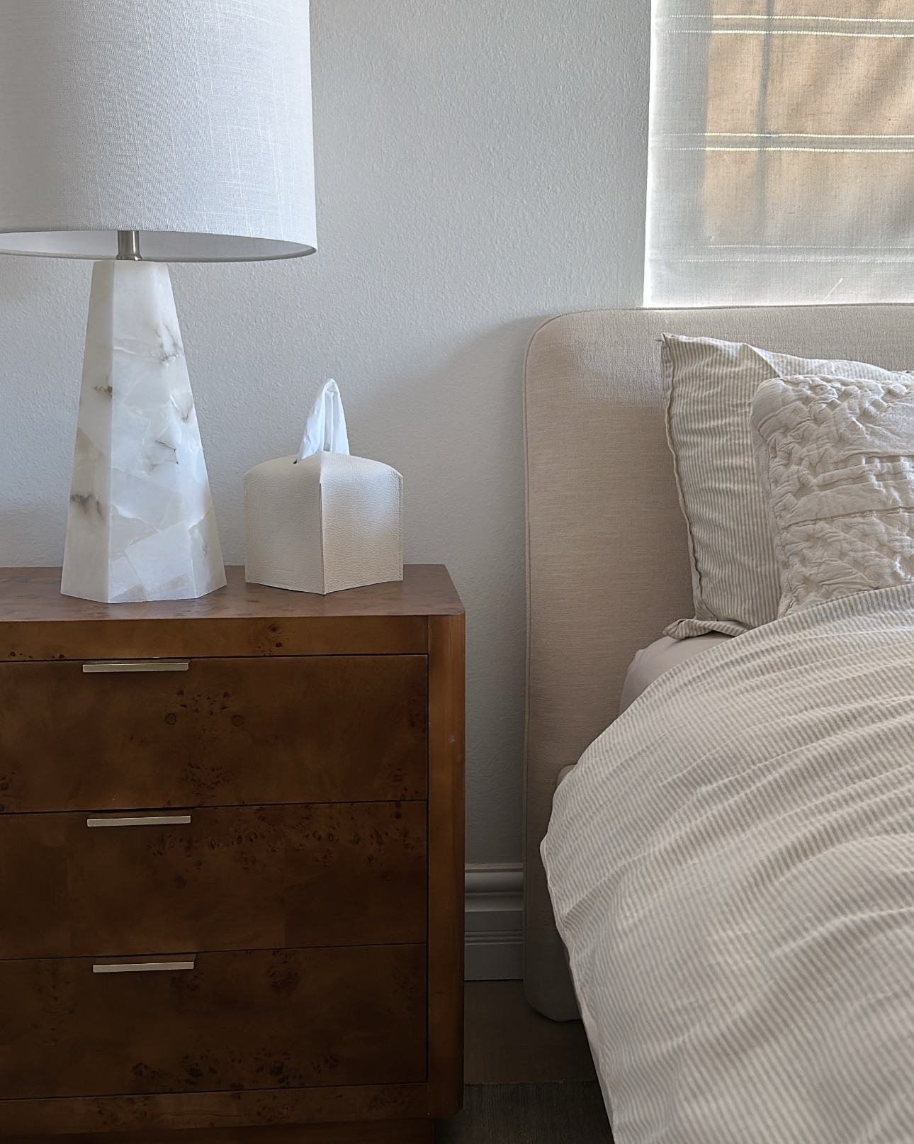 I’ve been on the hunt for the perfect night stands and these checked off everything I was looking for; aesthetically beautiful (I’m a Burl wood lover), functionality, and they were the perfect size for the space we had. Oh, and the best part? They’re under $200 each!

#LTKHome #LTKStyleTip