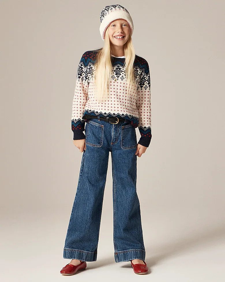 Girls' sailor stretch denim trouser | J. Crew US