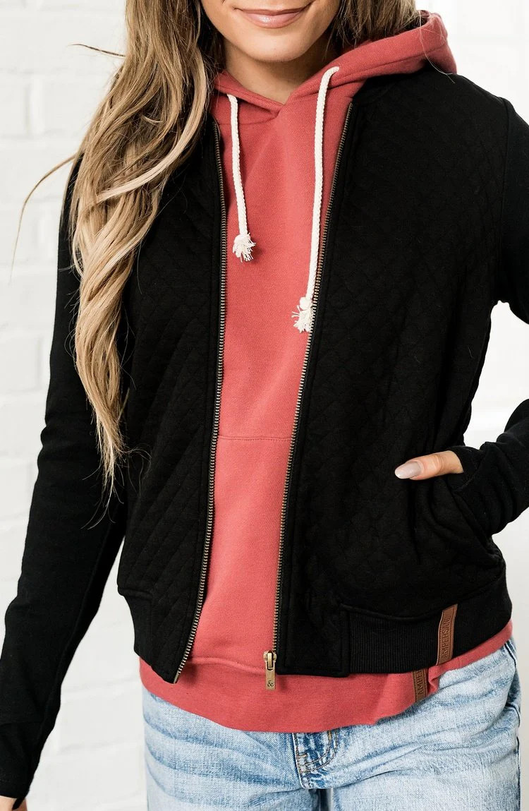 Quilted Bomber - Black | Mindy Mae's Market