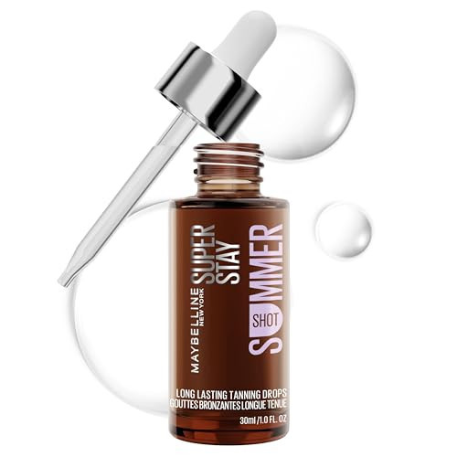 Maybelline Super Stay Summer Shot Face Tanning Drops, Customizable Self Tan for 96 Hours, with 2% Hyaluronic Acid For Face and Neck, Buildable, Streak-Free, Universal Shade, Summer Tan, 1 Count | Amazon (US)