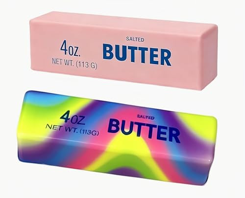 Slow Rebound Cute Butter Squeeze Stress Balls,Realistic Soft Butter Stick Fidget Toy, Slow Rising Portable Squishy for Adults Anxiety & Stress Relief, Sensory Gifts for Office, Home (Pink+Colorful) | Amazon (US)