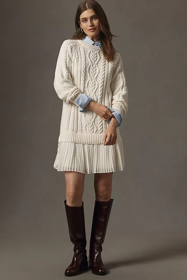 Delphine Sweater Twofer Mini Dress | Anthropologie (US)