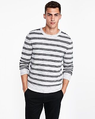 Textured Stripe Crew Neck Sweater | Express