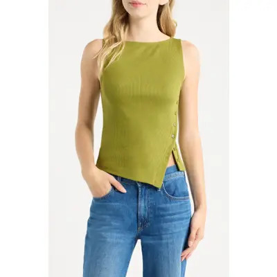 Reformation Hudson Knit Tank in White at Nordstrom, Size Large | Nordstrom