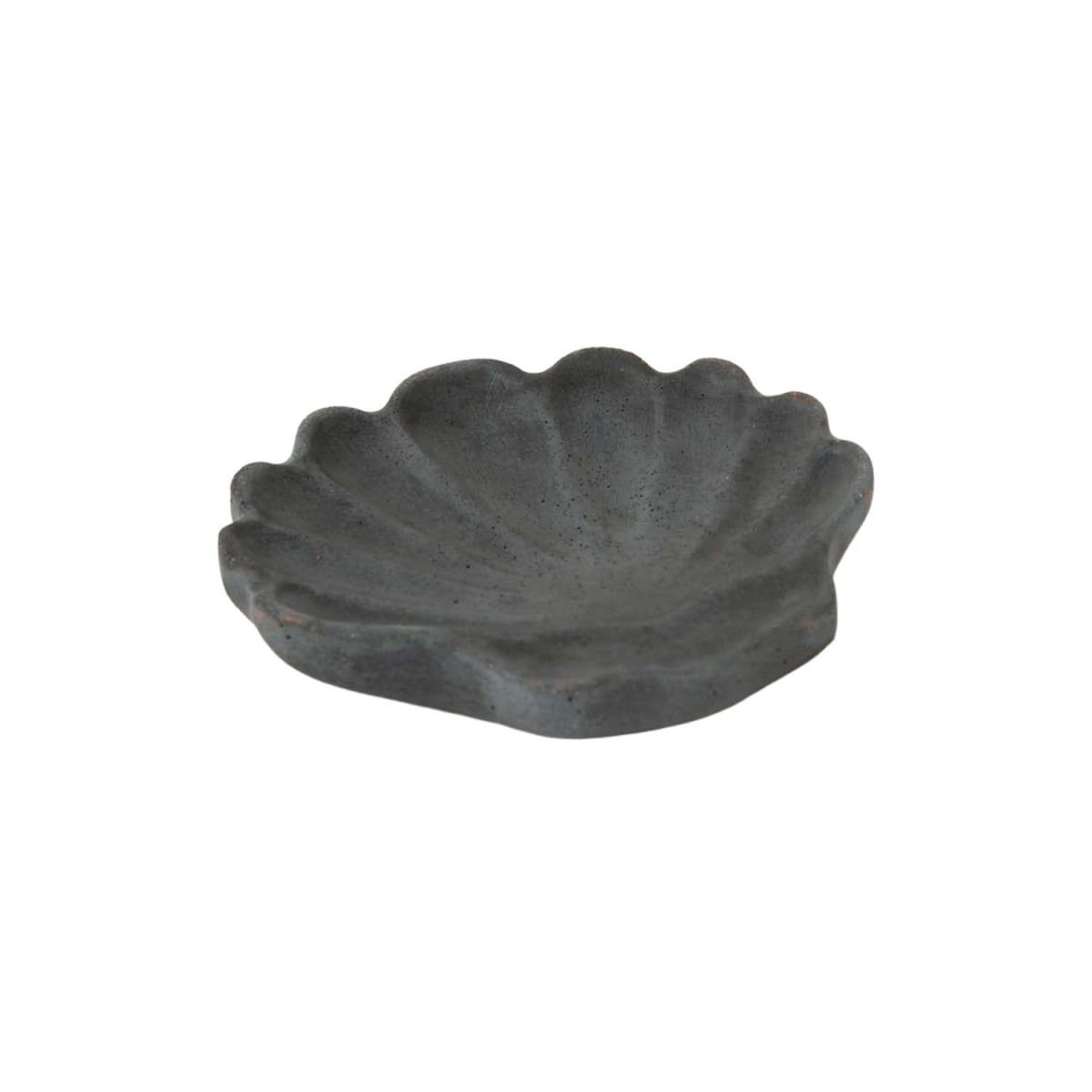 Concrete Shell Trinket Dish - Black | Wolf & Badger (US)