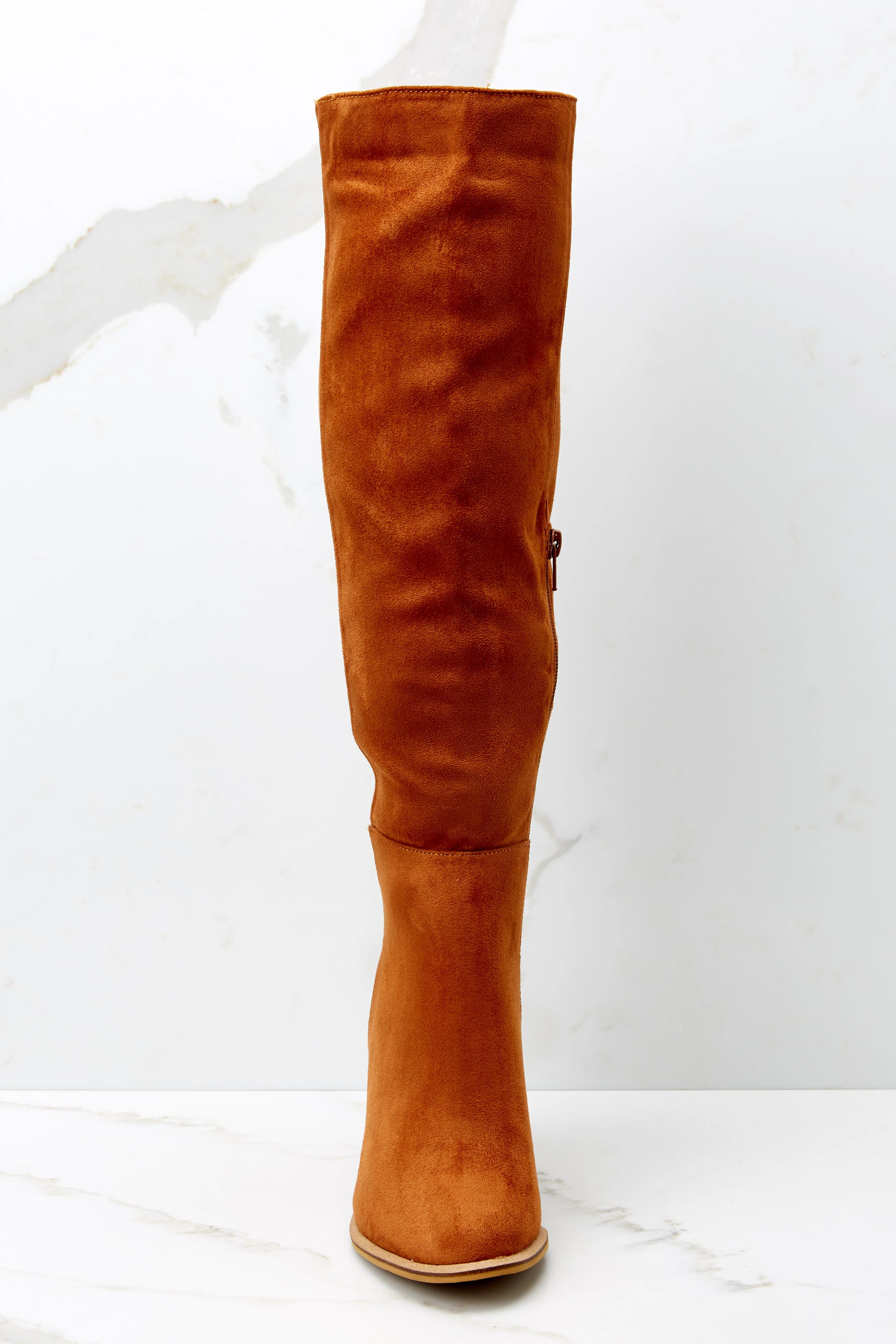 Standing Tall Chestnut Boots | Red Dress 