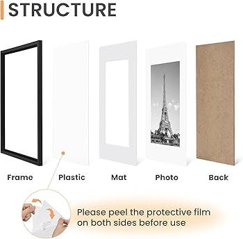 upsimples 11x14 Picture Frame Set of 5, Display Pictures 8x10 with Mat or 11x14 Without Mat, Wall... | Amazon (US)