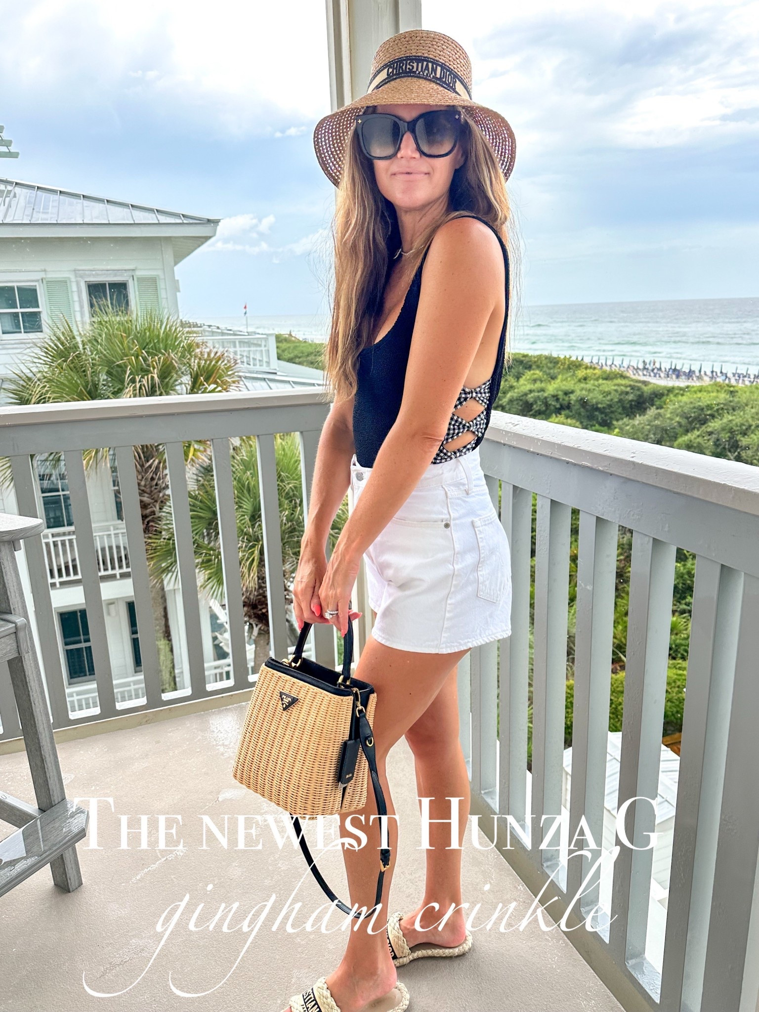 Love this Hunza G swimsuit #hunzag and #prada purse 