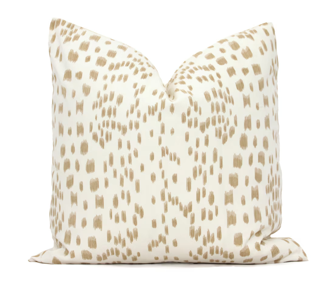 Brunschwig Fils Les Touches Pillow Cover: Sand Tan Abstract Print - Etsy | Etsy (US)
