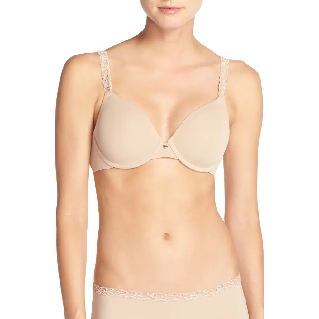 Natori Pure Luxe Underwire T-Shirt Bra in Cafe at Nordstrom, Size 32C | Nordstrom