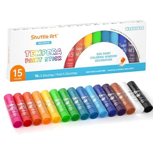 Tempera Paint Sticks, 15 Colors Solid Tempera Paint for Kids, Super Quick-drying, Washable, Works Great on Paper Wood Glass Ceramic Canvas | Amazon (US)