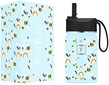 IRON °FLASK Kids Water Bottle - 10 Oz, Straw Lid, 20 Name Stickers, Vacuum Insulated Stainless Steel | Amazon (US)