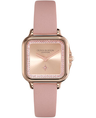 Olivia Burton Women's Grosvenor Mellow Rose Leather Watch 28mm - Macy's | Macy's
