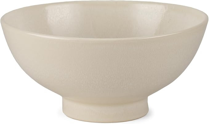 The Refined Dwelling Tyren Cream Glazed Ceramic Bowl, Decorative Modern Centerpiece for Dining Ta... | Amazon (US)