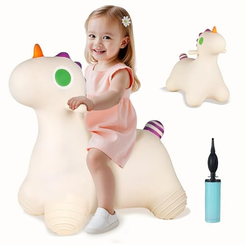 Bouncy Pals Unicorn Hopping Horse, Toddler Girls Inflatable Bouncing Animal Hopper Toy, Baby Indoor Ride on Bouncer, Kids Outdoor Activity Jump Toy, First Birthday Gifts for 18 24 Month 2 3 4 Year Old | Amazon (US)