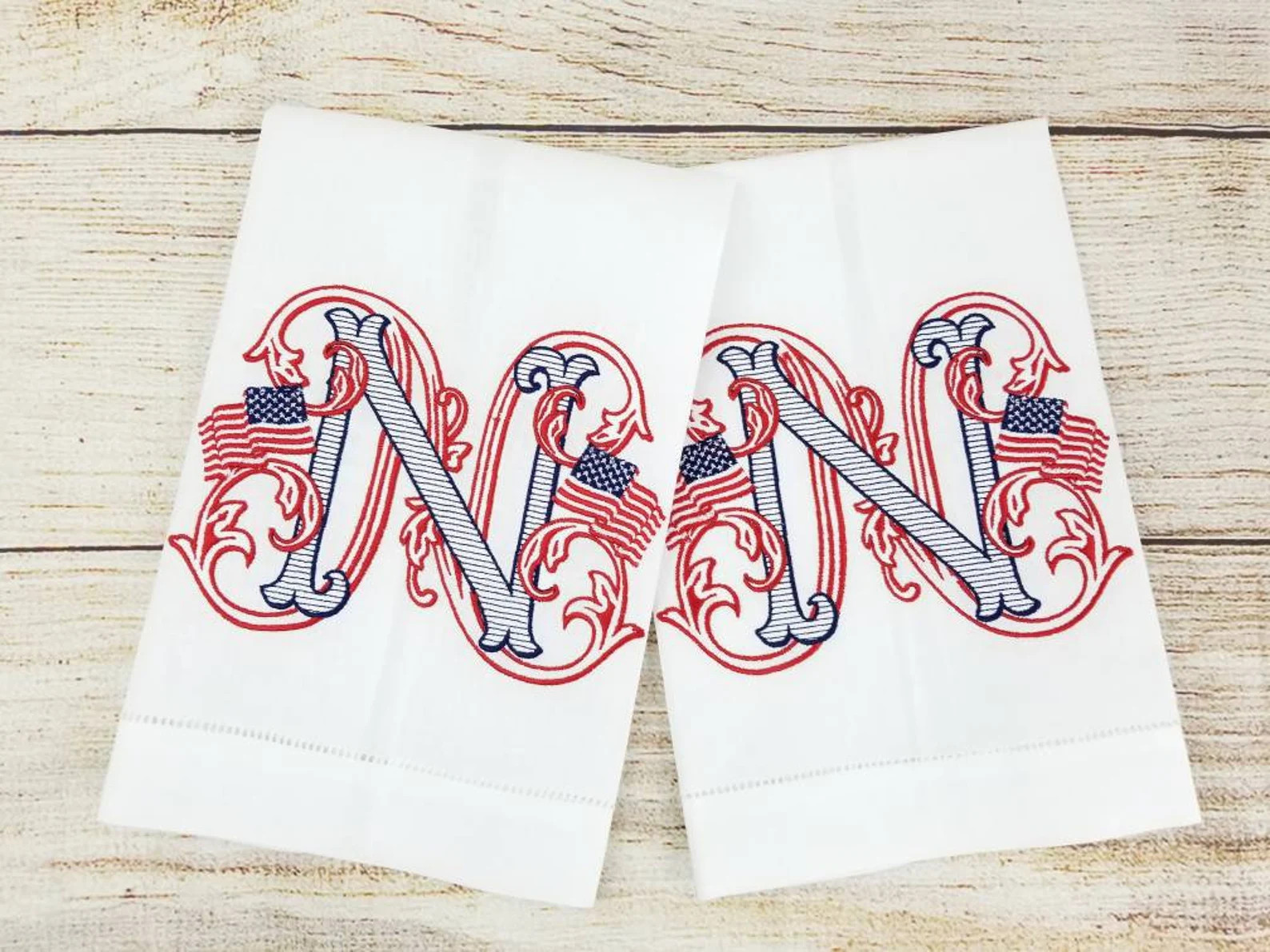 Patriotic Monogram Towel Personalized Hand Towel Kitchen | Etsy | Etsy (US)
