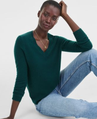 Charter Club 100% Cashmere Women's V-Neck Long-Sleeve Sweater, PXS-3X, Macy's Exclusive - Macy's | Macy's