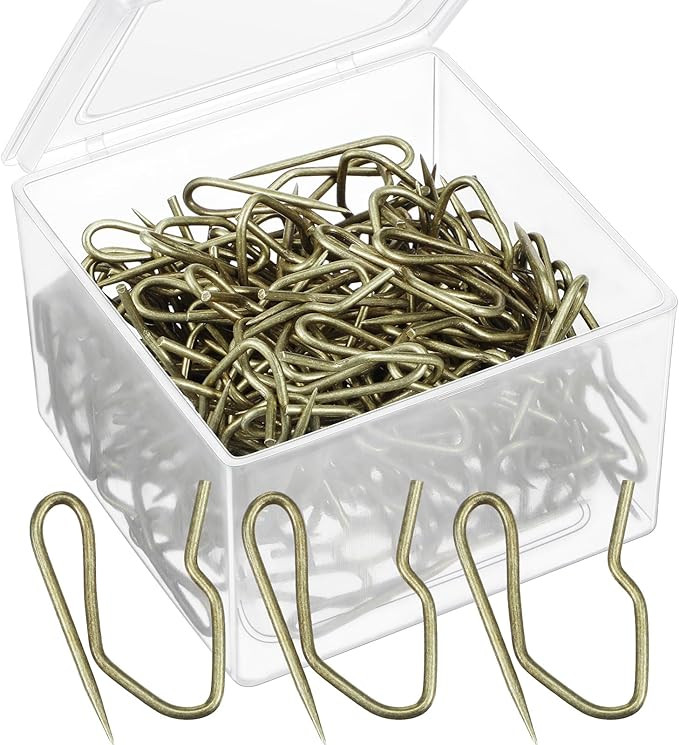 120 Pack Drapery Hooks Pins for Curtains, Metal Curtain Hooks Pins for Drapes Pinch Pleat Hooks w... | Amazon (US)