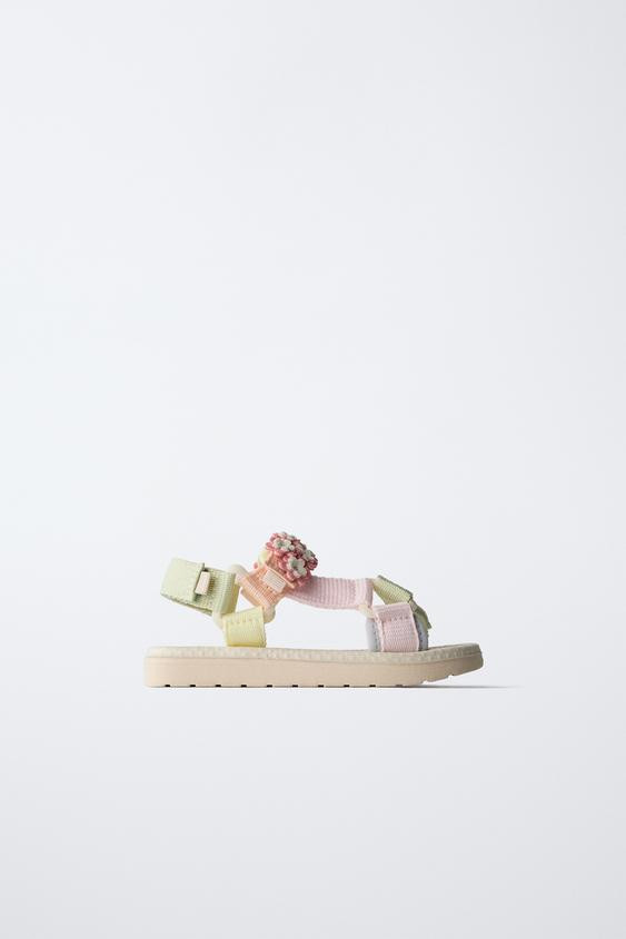 FLORAL STRAP SANDALS | Zara US