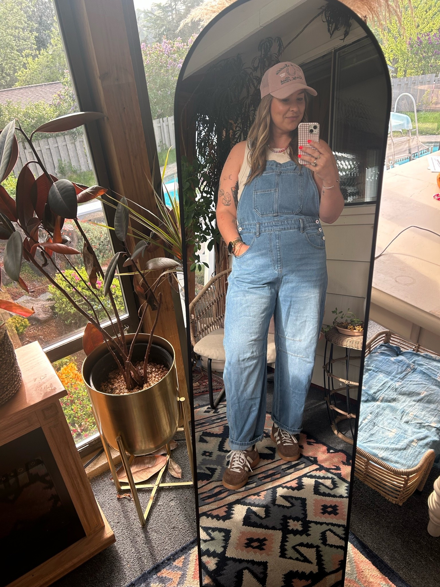 Mom fit for the zoo today! Can’t go wrong with overalls ever. Tiny pop of fun with the hat and necklace. Got this cutie hat in person at Anthropologie yesterday, can’t find it online but linked similar!

#LTKootd #LTKmomlife #LTKMidsize