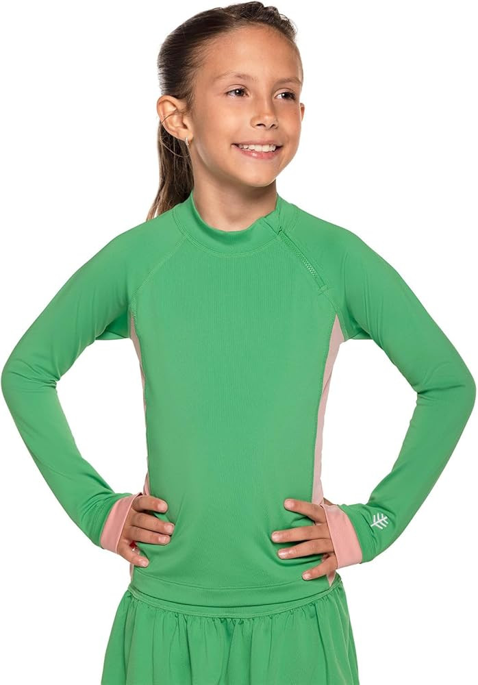 Coolibar UPF 50+ Girl's Wavechaser Zippy Rash Guard - Sun Protective | Amazon (US)
