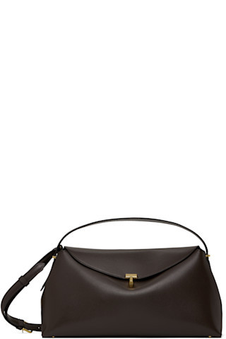TOTEME
                     
                    Taupe T-Lock Leather Top Handle Bag | SSENSE