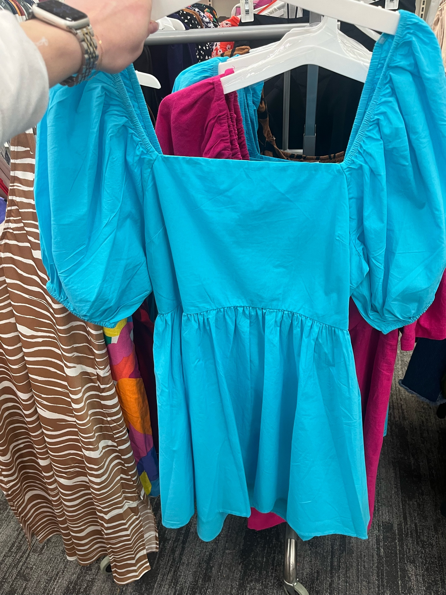 A precious aqua blue dress that is perfect for spring and summer. Add with sneaks or dress it up with heels. 👠This dress has a small cut out in the back for some added flair. 🥳

#target #dress #spring #summer #puffsleeve #aquablue

#LTKSeasonal #LTKfit #LTKunder50