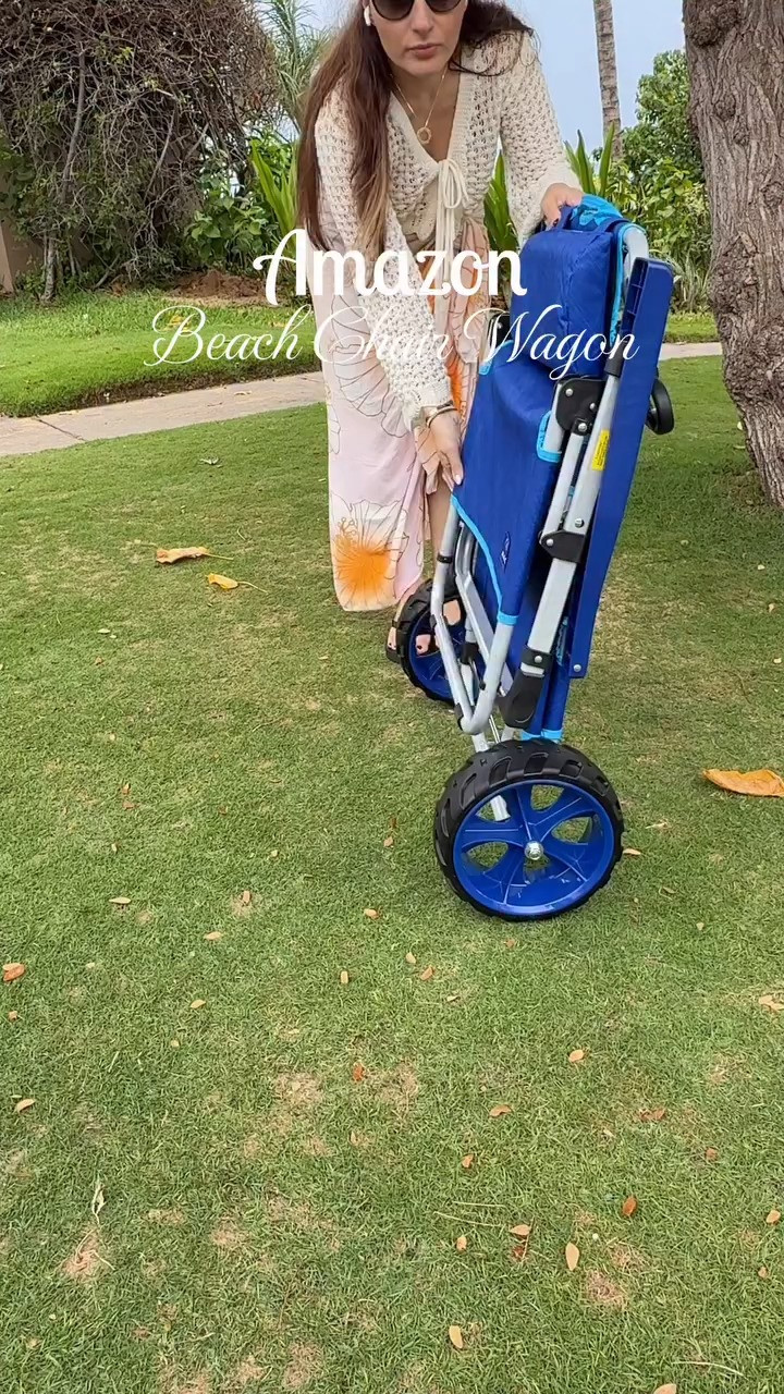 Amazon Beach Chair Wagon! This might be the smartest beach find I’ve ever seen🙌. A beach chair and wagon in one so you can roll all your beach essentials without carrying everything by hand 🏖️☀️
#amazonhome #beachfinds #beachdays #summerfinds #amazonbeachfinds 

 #LTKSeasonal #LTKActive #LTKSwim