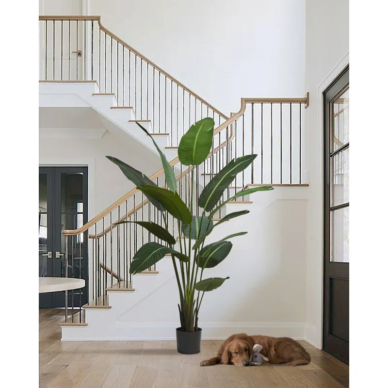 Primrue 83'' Faux Banana Leaf Tree in Pot & Reviews - Wayfair Canada | Wayfair North America